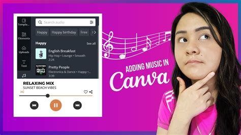 can you add music to Canva for your designs?