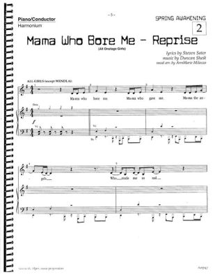 Mama Who Bore Me: Reprise Sheet Music and Its Multilayered Emotions